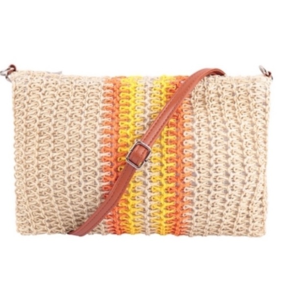 Handbags - Raffia Summer Crochet Straw Bag Crossbody Zipper Closure